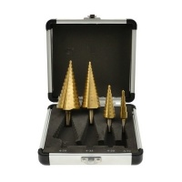 GEKO Step Drill Bit Set 4 sizes - 2 mm gradation | HSS with Titanium