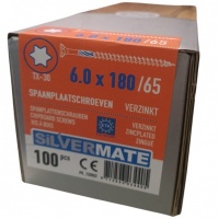 Silvermate spaanplaatschroeven 6.0 x 180 deeldraad - 100 stuks