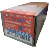 Silvermate chipboard screws 5.0 x 70 partial thread - 200 pcs