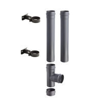 SPKP pellet 80 – pelletkachel rookkanaal set 3 zwart diameter Ø80mm