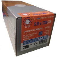 Silvermate spaanplaatschroeven 5.0 x 120 deeldraad - 200 stuks