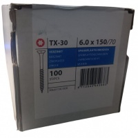 Spaanplaatschroeven 6.0 x 150 deeldraad - 100 stuks