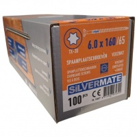 Silvermate spaanplaatschroeven 6.0 x 160 deeldraad - 100 stuks