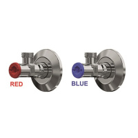 Anco hoekstopkraan 1/2inch x 3/8inch set met rozet, rvs filter en automatisch uitschakelsysteem