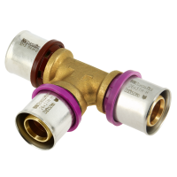 BONFIX Alu-pers - messing perskoppeling / persfitting - T-stuk verloop 32mm x 26mm x 26mm