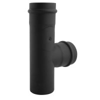 SPKP pellet 100 – pelletkachel rookkanaal T-stuk met reinigingsluik zwart diameter Ø100mm