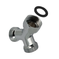 BONFIX messing verchroomd draadfitting Y-stuk met swifel moer 3/4inch RRpR