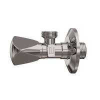 Anco hoekstopkraan 1/2inch x 1/2inch met rozet en driehoekige gladde handgreep