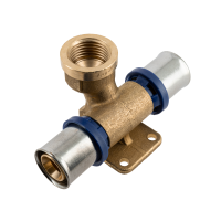 BONFIX Alu-pers messing persfitting muurplaat dubbel recht 20mm x 1/2inch x 20mm FRpF