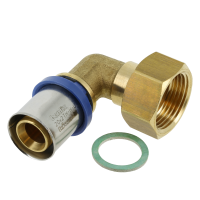 BONFIX Alu-pers messing persfitting bocht / knie wartelkoppeling 20mm x 3/4inch