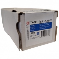 Tellerkopschroeven 6.0 x 120 deeldraad - 100 stuks