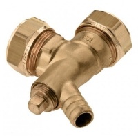 BONFIX messing knelfitting knie met aftap 15mm FF