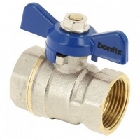 BONFIX brass threaded fitting ball valve blue butterfly knob 1inch RpRp
