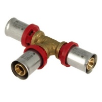 Bonfix Alu-pers T-stuk 16 x 16 x 16 mm messing persfitting