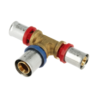 BONFIX Alu-pers messing persfitting T-stuk verloop 16mm x 20mm x 16mm