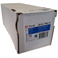 Tellerkopschroeven 8.0 x 160 deeldraad - 50 stuks