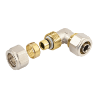  BONFIX Alu-knel koppeling messing knie / bocht 16mm FF