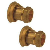 EnergyBy pompkoppelingset met geïntegreerde afsluiter, 1 1/2inch binnendraad x 28mm knelkoppeling