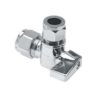 BONFIX messing verchroomd knel minikogelkraan met verchroomde knop haaks 10mm FF