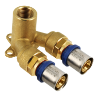 BONFIX Alu-pers messing persfitting muurplaat 20mm x 1/2inch x 20mm