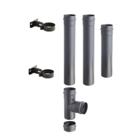 SPKP pellet 80 – pelletkachel rookkanaal set 4 zwart diameter Ø80mm