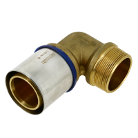 BONFIX Alu-pers messing persfitting bocht / knie buitendraad 50mm x 1 1/2inch FR