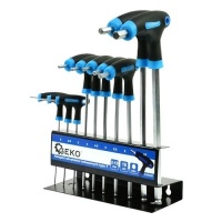 T-shaped Hex Key Set 2–10 mm – Ergonomic – Including Wall Bracket (10-piece) - GEKO