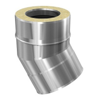 SKS 80 – dubbelwandig rookkanaal rvs bocht 30 graden diameter Ø80-140mm