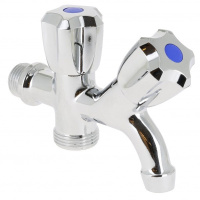 Bonfix dubbele verchroomde tapkraan 1/2inch x 3/4inch RR