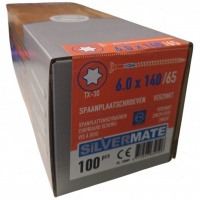 Silvermate spaanplaatschroeven 6.0 x 140 deeldraad - 100 stuks
