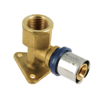 BONFIX Alu-pers messing persfitting muurplaat 20mm x 3/4inch FRp