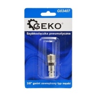 GEKO Male Plug 3/8 inch External Thread - Brass - For Compressed Air and Hydraulics