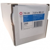 Chipboard screws 5.0 x 80 partial thread galvanized - 200 pcs