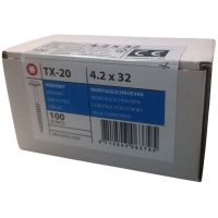 Montageschroeven grove draad 4.2 x 32 - 100 stuks