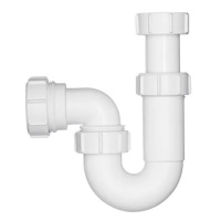 Martens PP 1 1/2inch x 40mm P-sifon verstelbaar muuraansluiting - klemaansluiting wit