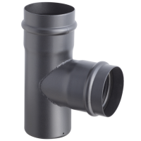 SPKP pellet 80 – pelletkachel rookkanaal T-stuk vrouwelijk zwart diameter Ø80mm