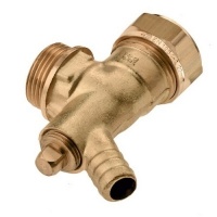 BONFIX messing knelfitting knie met aftap 15mm x 1/2inch FF