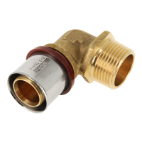 BONFIX Alu-pers - messing perskoppeling - bocht / knie met buitendraad 32mm x 1inch