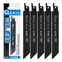 GEKO Bi-Metal Reciprocating Saw Blades 150 mm – 5 Pack – 24 TPI – For Metal