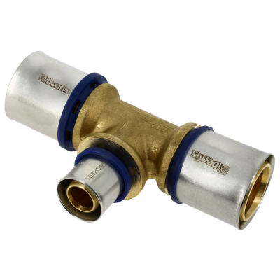 BONFIX Alu-pers messing persfitting T-stuk verloop 63mm x 50mm x 63mm FFF