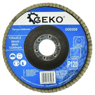 Foto van Geko Aluminium Oxide lamellenschijf 125mm P120 - per stuk