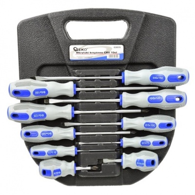 GEKO 10-delige Schroevendraaierset – Magnetisch & Ergonomisch Foto van GEKO 10-delige Schroevendraaierset – Magnetisch & Ergonomisch