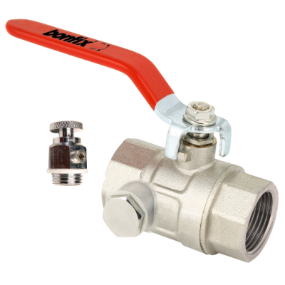 Foto van BONFIX messing kogelkraan met aftapper 2inch RpRp