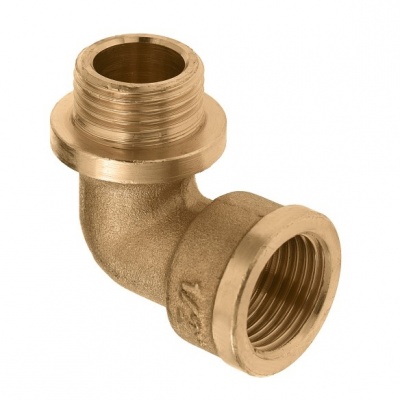 BONFIX messing draadfitting bocht 90 graden met kraag 1inch RRp
