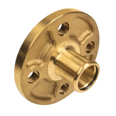 BONFIX press fitting red copper wall backplate flange coupling DN65 F Photo of BONFIX press fitting red copper wall backplate flange coupling DN65 F