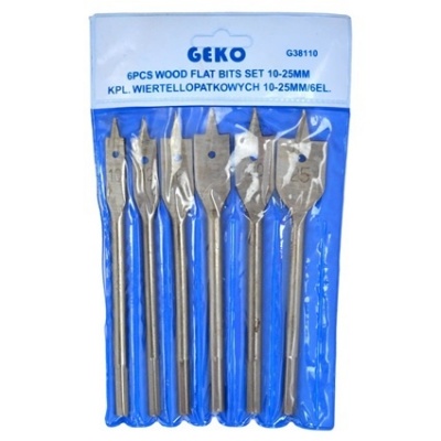 Foto van GEKO Hout Flat Borenset – 6-delige Speedboren 10-25 mm | Titanium Gecoat