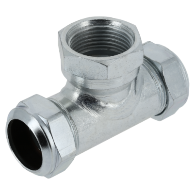 BONFIX C-staal knelfitting T-stuk 110 - 28mm x 1/2inch x 28mm FRpF Foto van BONFIX C-staal knelfitting T-stuk 110 - 28mm x 1/2inch x 28mm FRpF