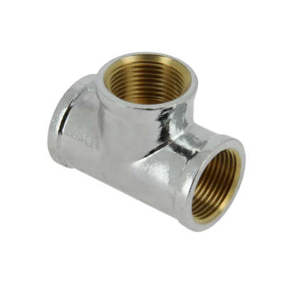 BONFIX messing verchroomd draadfitting T-stuk binnendraad 3/8inch RpRpRp