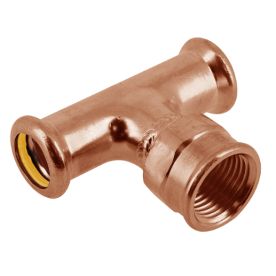 Foto van BONFIX press RK gas T-stuk 22mm x 3/4inch x 22mm FRpF