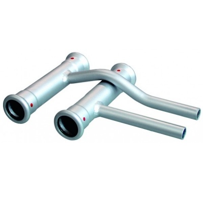 BONFIX press fitting galvanized steel cross-over single 28mm x 15mm